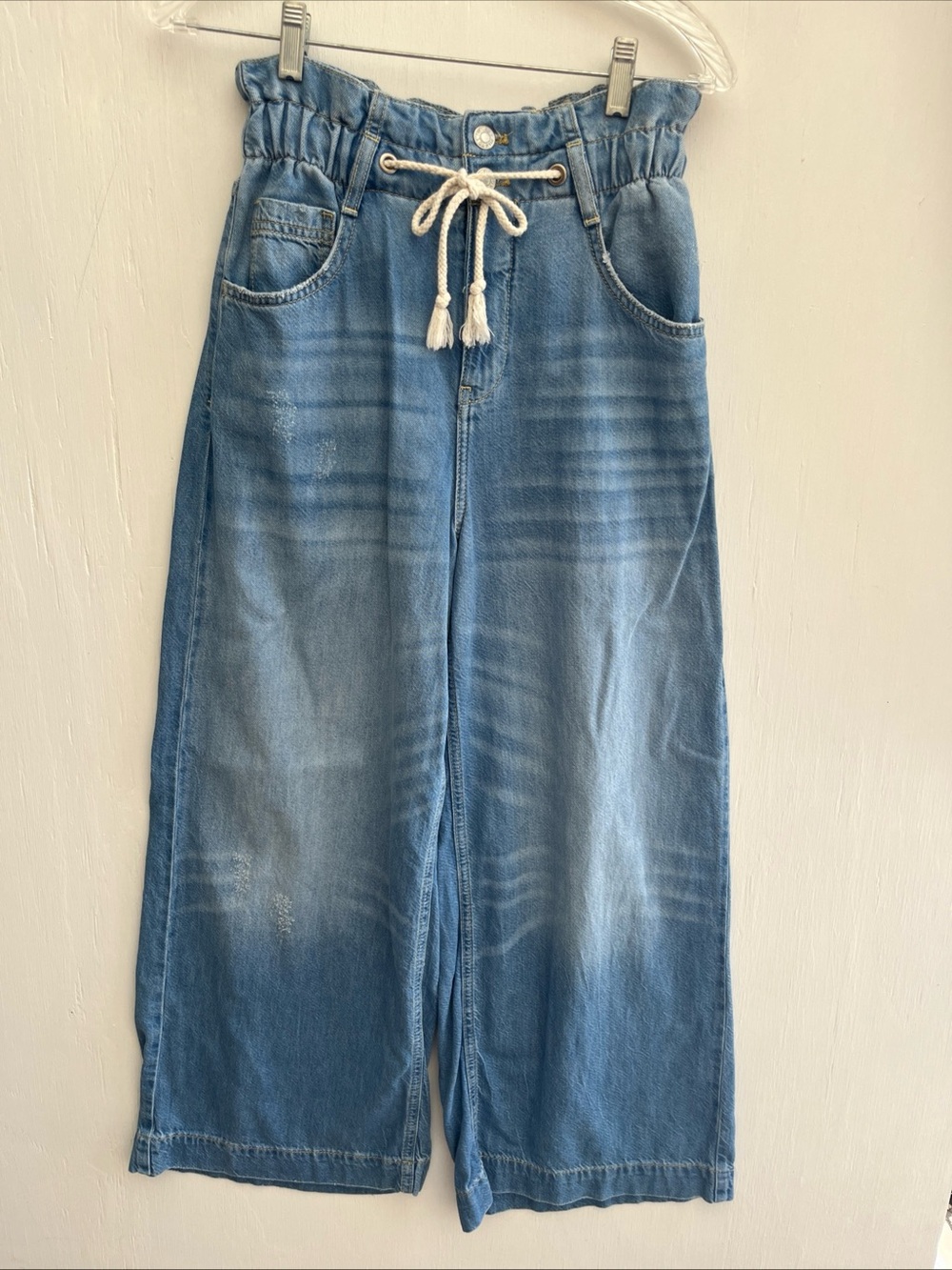 Pilcro Anthropologie Jeans Womans 27P The Coastal Wide Leg High Rise Drawstring - Picture 5 of 9